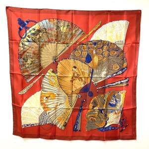 HERMES Red Silk Scarf